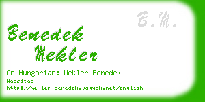 benedek mekler business card